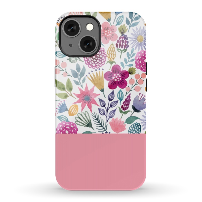 iPhone 13 StrongFit watercolor flowers for summer by ArtsCase