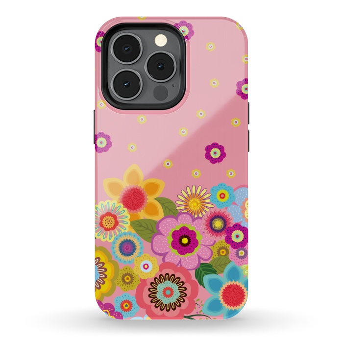 iPhone 13 pro StrongFit assorted spring flowers by ArtsCase