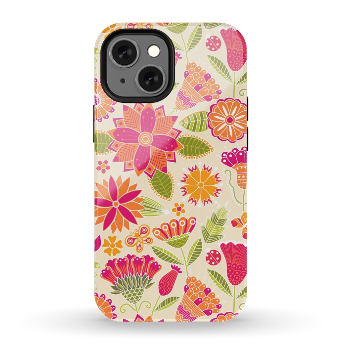 iPhone 13 mini StrongFit geometric colored flowers by ArtsCase