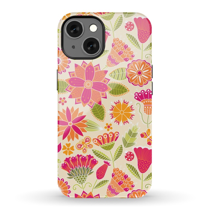 iPhone 13 StrongFit geometric colored flowers by ArtsCase