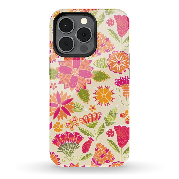 iPhone 13 pro StrongFit geometric colored flowers by ArtsCase
