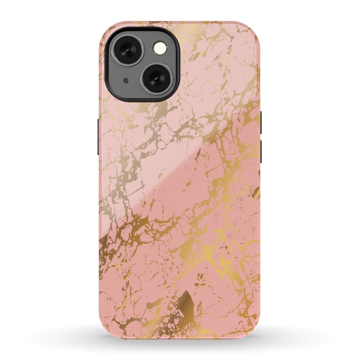iPhone 13 StrongFit Salmon with golden details by ArtsCase