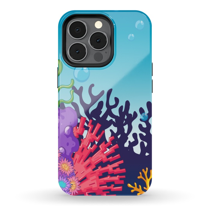 iPhone 13 pro StrongFit CORAL SEA PATTERN by MALLIKA