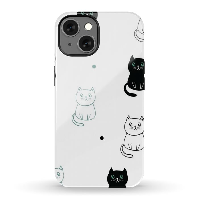 iPhone 13 StrongFit minimal cats by haroulita