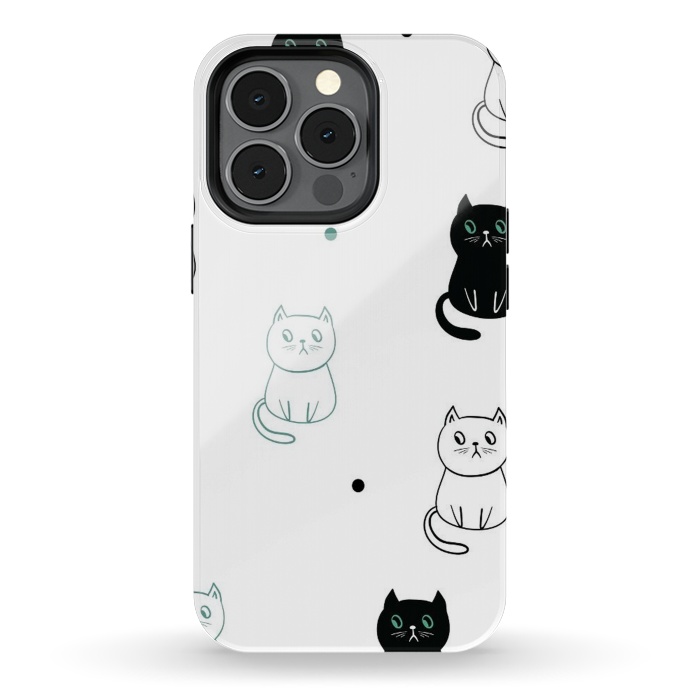 iPhone 13 pro StrongFit minimal cats by haroulita