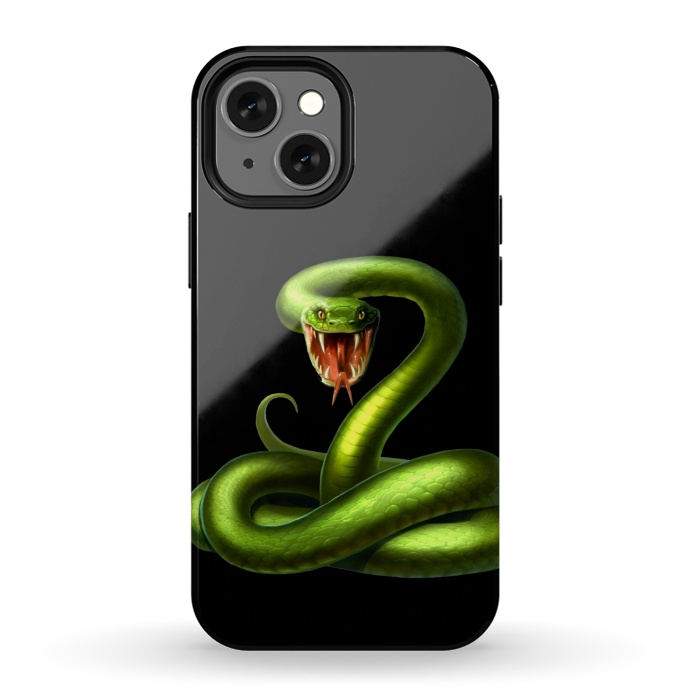 iPhone 13 mini StrongFit green snake by haroulita