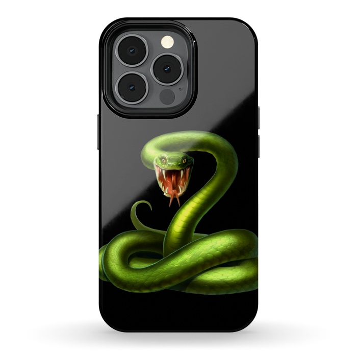 iPhone 13 pro StrongFit green snake by haroulita