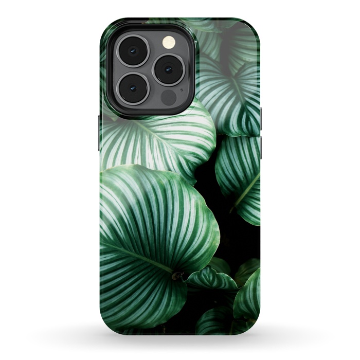 iPhone 13 pro StrongFit tropical leaves by haroulita