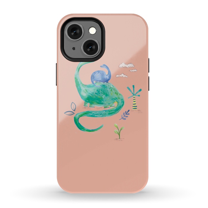 iPhone 13 mini StrongFit painted dinosaur  by lauradidthis