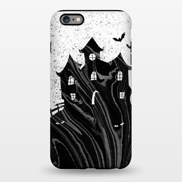 iPhone 6/6s plus StrongFit Halloween haunted house - black and white splatter and brushstrokes by Oana 