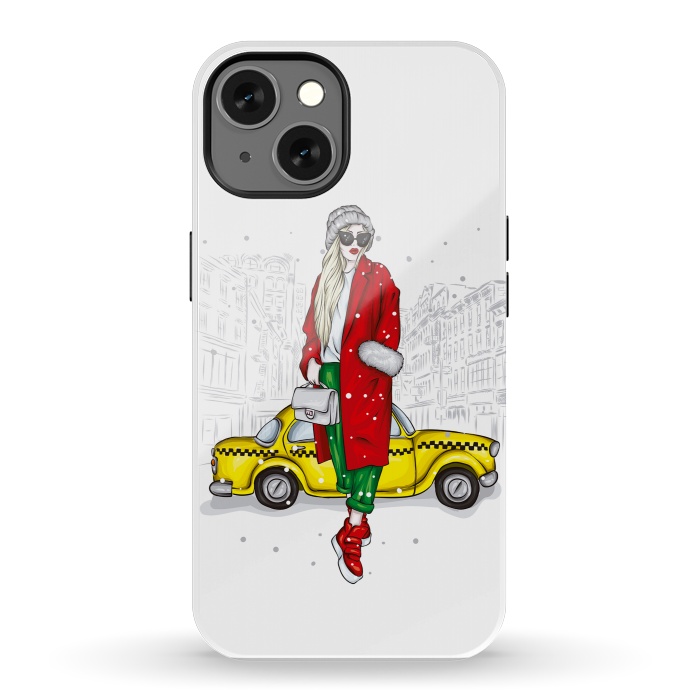 iPhone 13 StrongFit Taxi and the city by ArtsCase