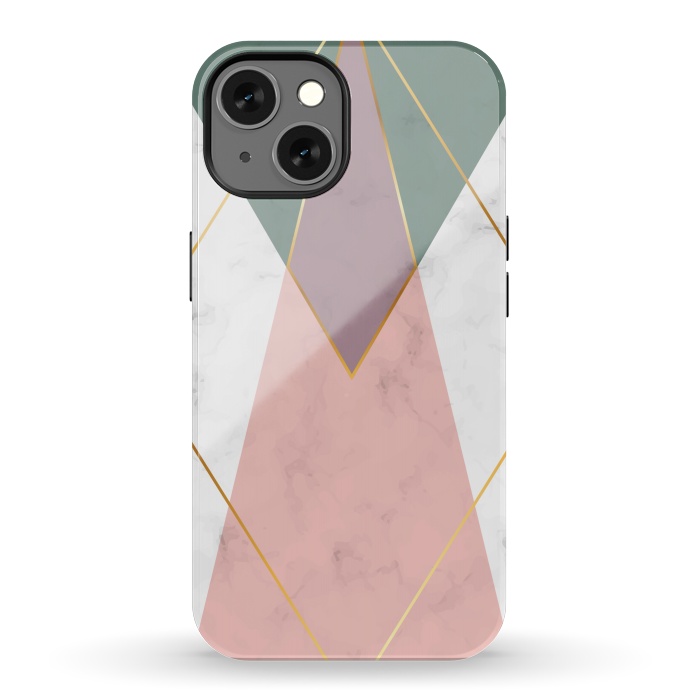 iPhone 13 StrongFit Fashion Marble Design with golden lines by ArtsCase