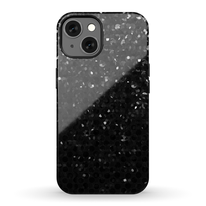 iPhone 13 StrongFit Black Crystal Bling Strass G283 by Medusa GraphicArt