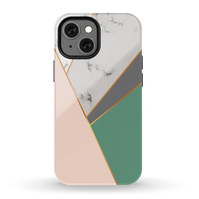 iPhone 13 mini StrongFit Modern Geometric Design with golden lines by ArtsCase