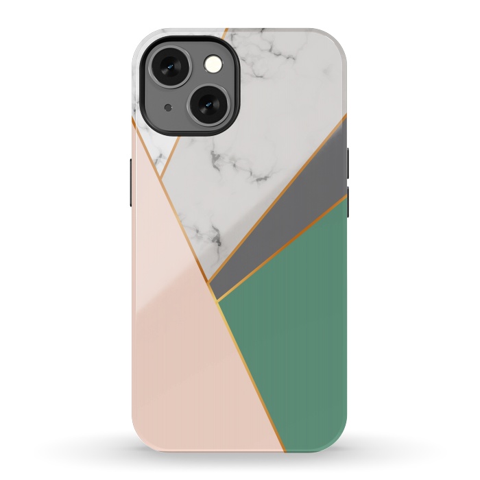 iPhone 13 StrongFit Modern Geometric Design with golden lines by ArtsCase