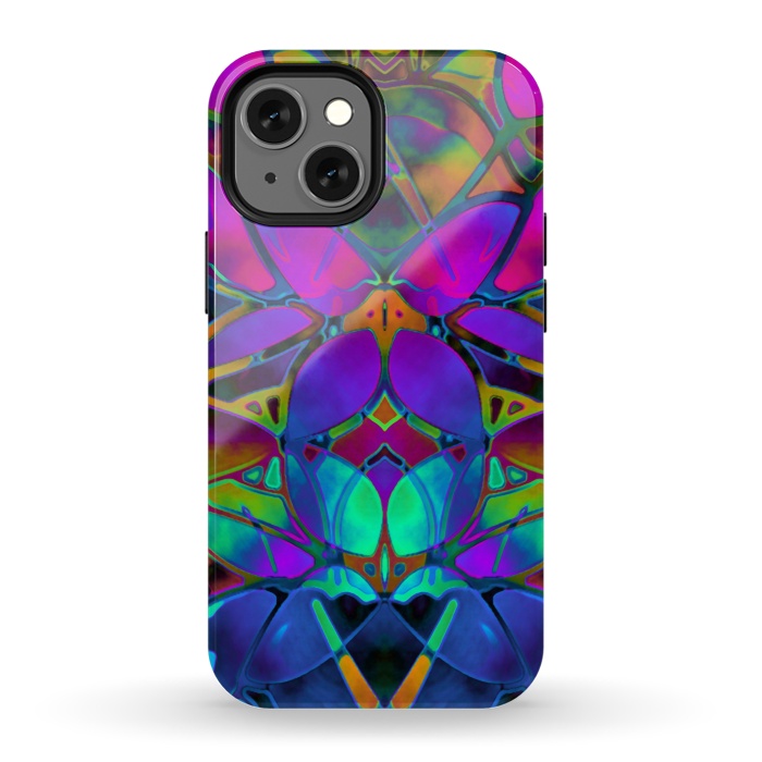 iPhone 13 mini StrongFit Floral Fractal Art G308 by Medusa GraphicArt