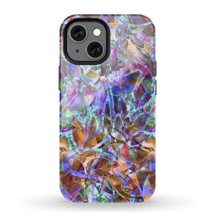 iPhone 13 mini StrongFit Floral Abstract Stained Glass G268 by Medusa GraphicArt