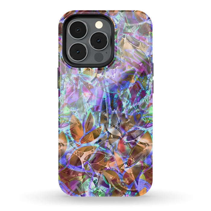 iPhone 13 pro StrongFit Floral Abstract Stained Glass G268 by Medusa GraphicArt