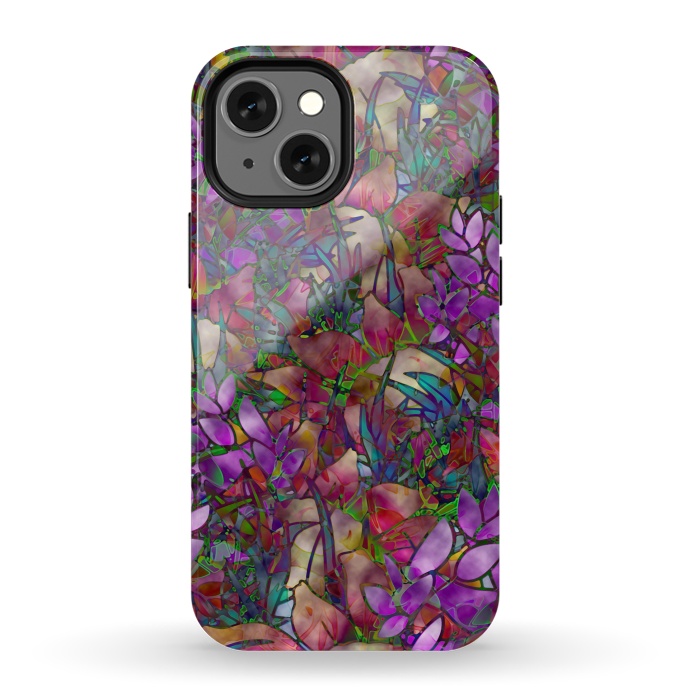 iPhone 13 mini StrongFit Floral Abstract Stained Glass G175 by Medusa GraphicArt