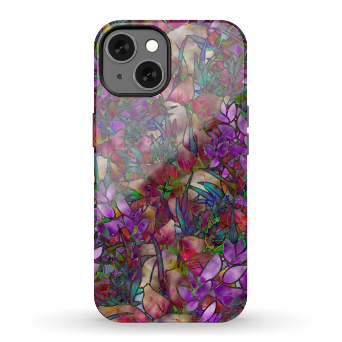 iPhone 13 StrongFit Floral Abstract Stained Glass G175 by Medusa GraphicArt