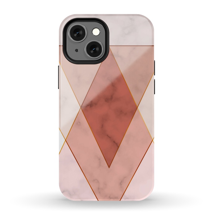 iPhone 13 mini StrongFit Modern Marble Geometric Design Triangular by ArtsCase