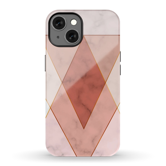 iPhone 13 StrongFit Modern Marble Geometric Design Triangular by ArtsCase