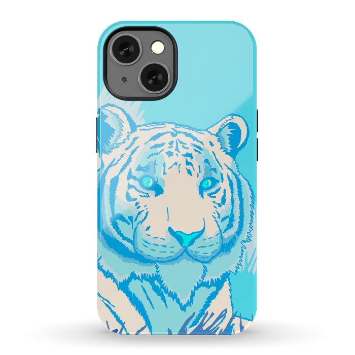 iPhone 13 StrongFit The blue tiger by Steve Wade (Swade)