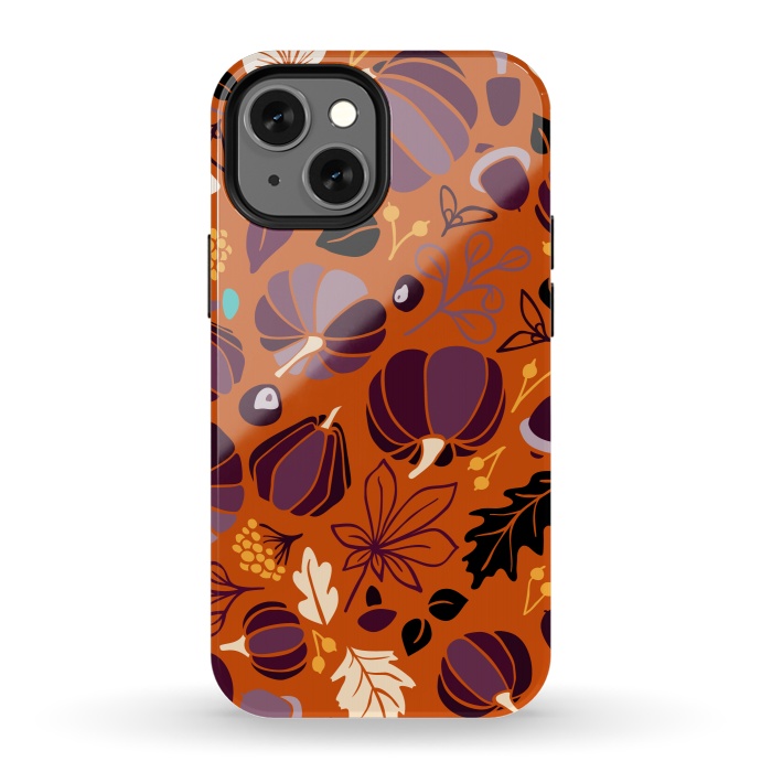iPhone 13 mini StrongFit Fall Fruits in Orange and Purple by Paula Ohreen