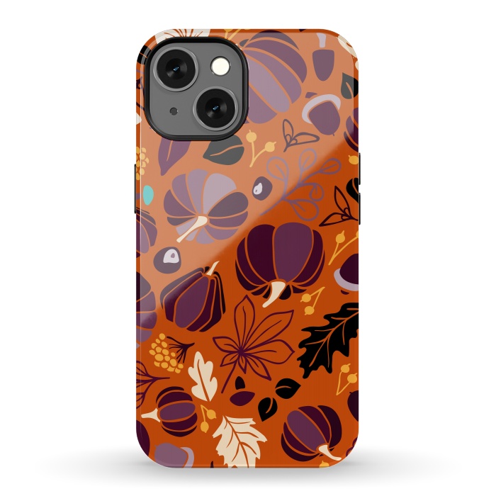 iPhone 13 StrongFit Fall Fruits in Orange and Purple by Paula Ohreen