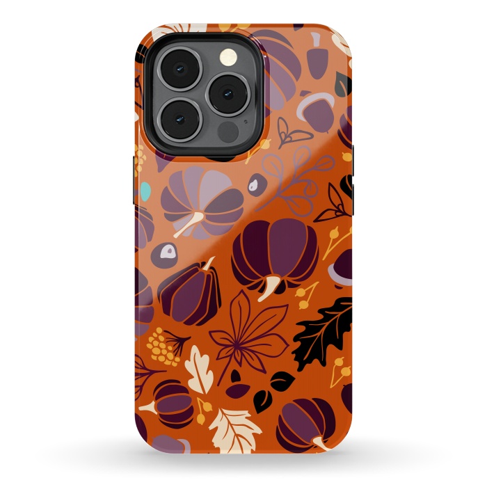iPhone 13 pro StrongFit Fall Fruits in Orange and Purple by Paula Ohreen