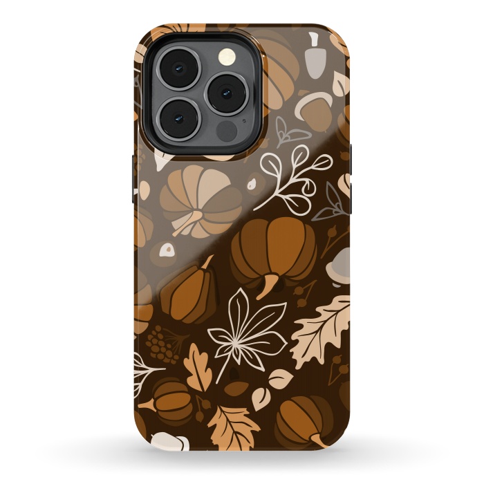 iPhone 13 pro StrongFit Fall Fruits in Brown and Beige by Paula Ohreen