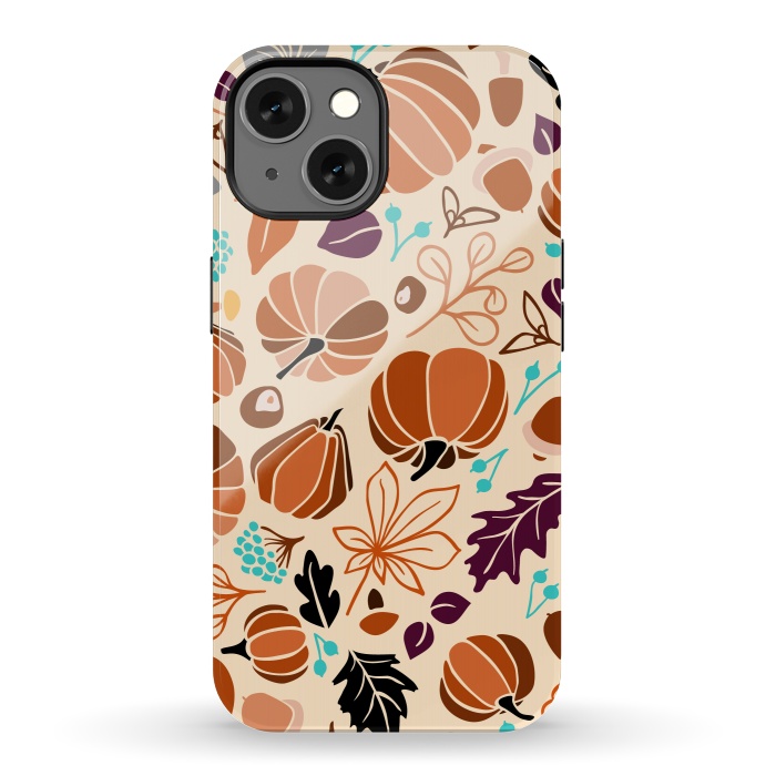iPhone 13 StrongFit Fall Fruits in Cream and Orange by Paula Ohreen