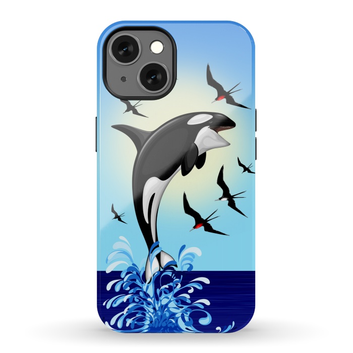 iPhone 13 StrongFit Orca Killer Whale jumping out of Ocean by BluedarkArt
