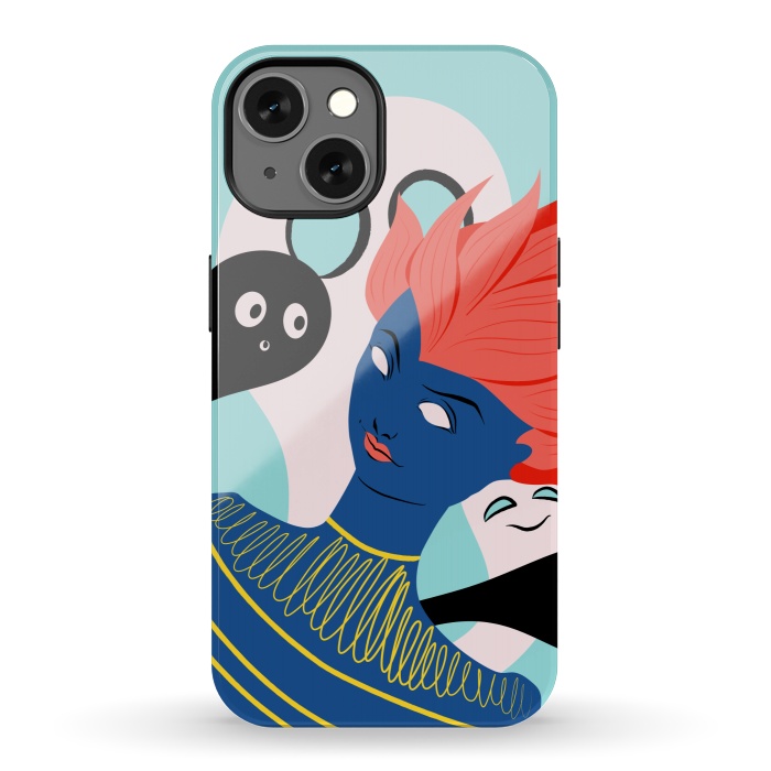 iPhone 13 StrongFit Alien Girl With Ghost Imaginary Friends by Boriana Giormova