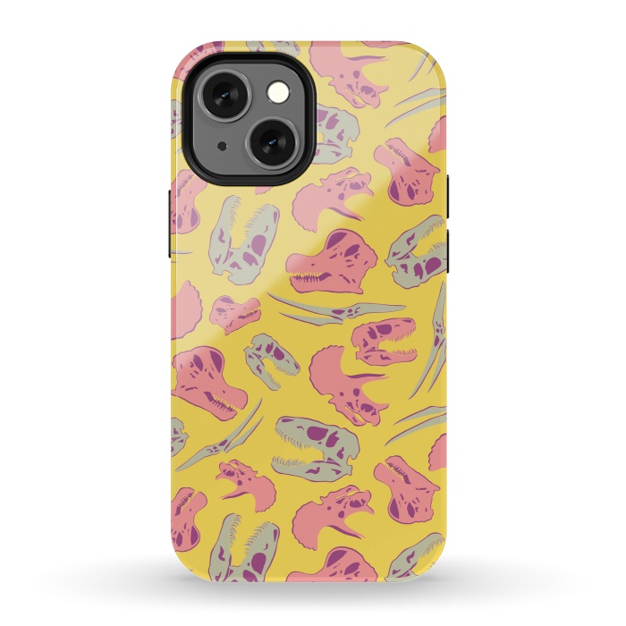iPhone 13 mini StrongFit Skull Roll - Yellow by Melissa Lee