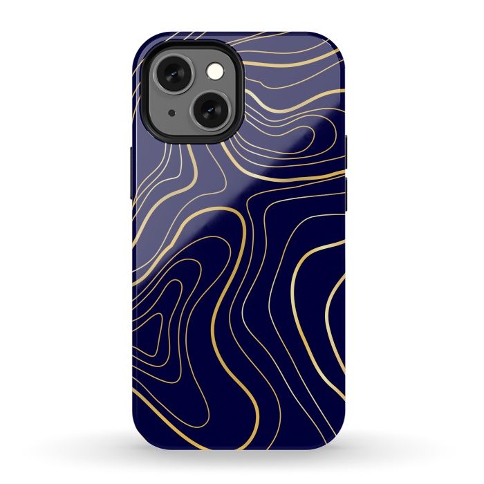 iPhone 13 mini StrongFit golden abstract lines by MALLIKA