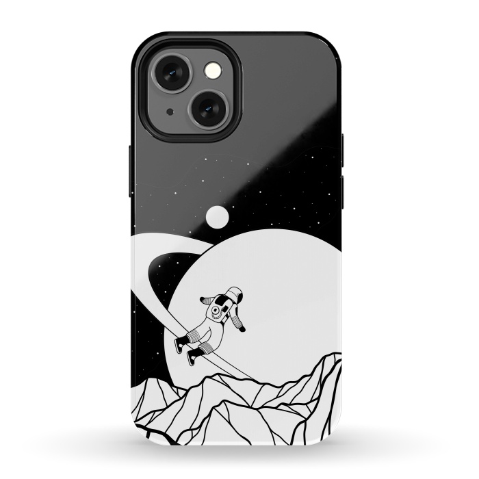 iPhone 13 mini StrongFit Space walk (black and white) by Steve Wade (Swade)