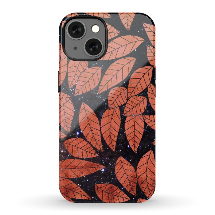 iPhone 13 StrongFit Rust autumn leaves pattern by Oana 