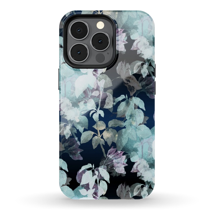 iPhone 13 pro StrongFit Watercolor night garden pattern by Oana 