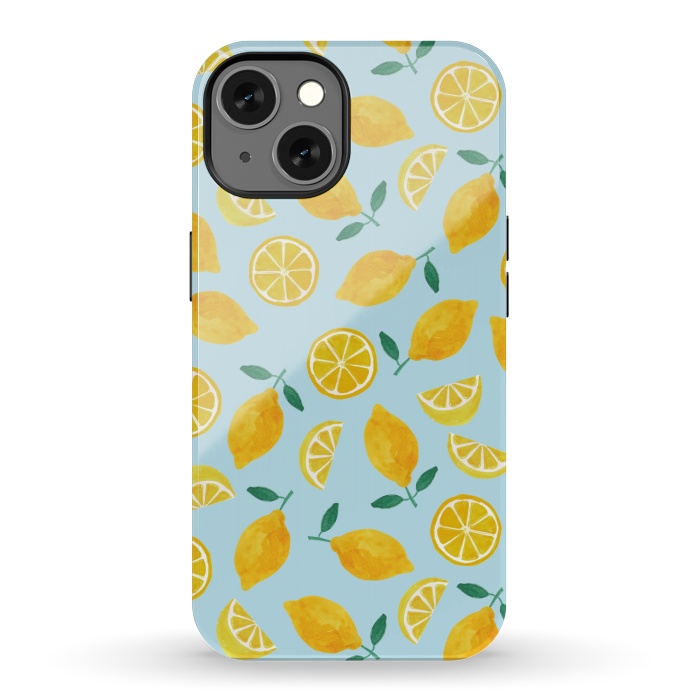 iPhone 13 StrongFit Watercolour Lemons by Tishya Oedit