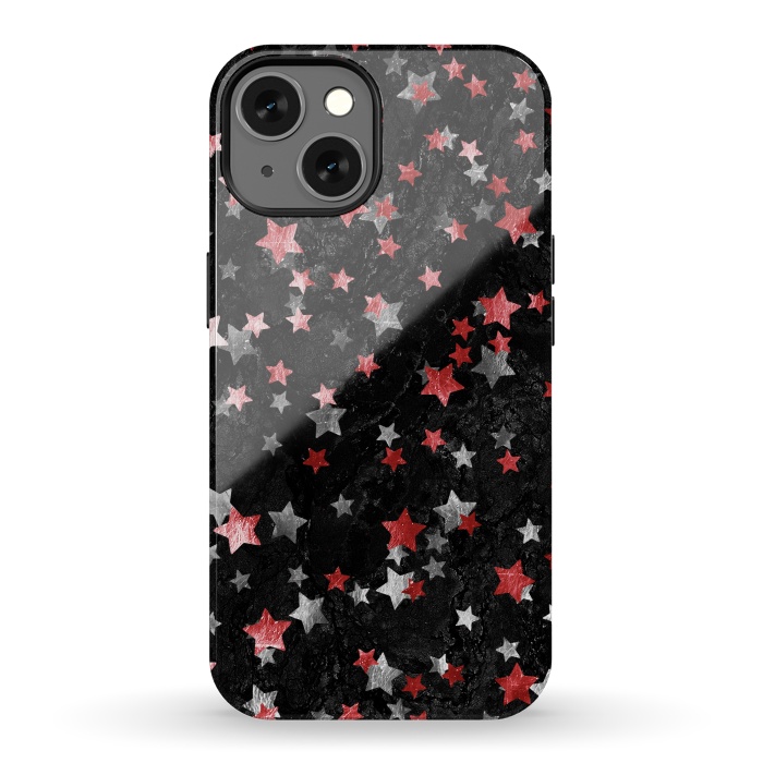 iPhone 13 StrongFit Silver Copper stars on marble sky by Oana 