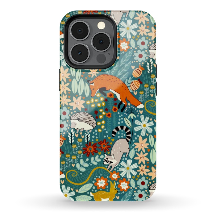 iPhone 13 pro StrongFit Textured Woodland Pattern  by Tigatiga