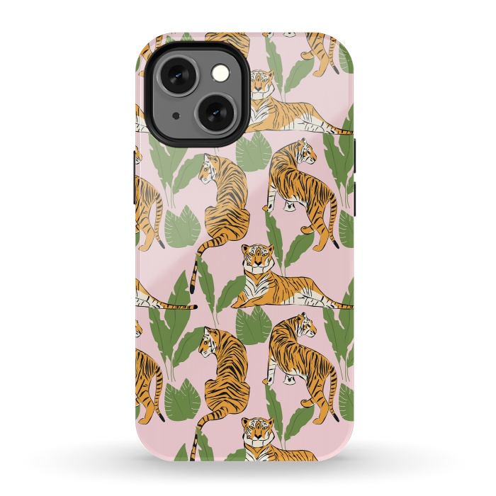 iPhone 13 mini StrongFit Tiger Pattern, 008 by Jelena Obradovic