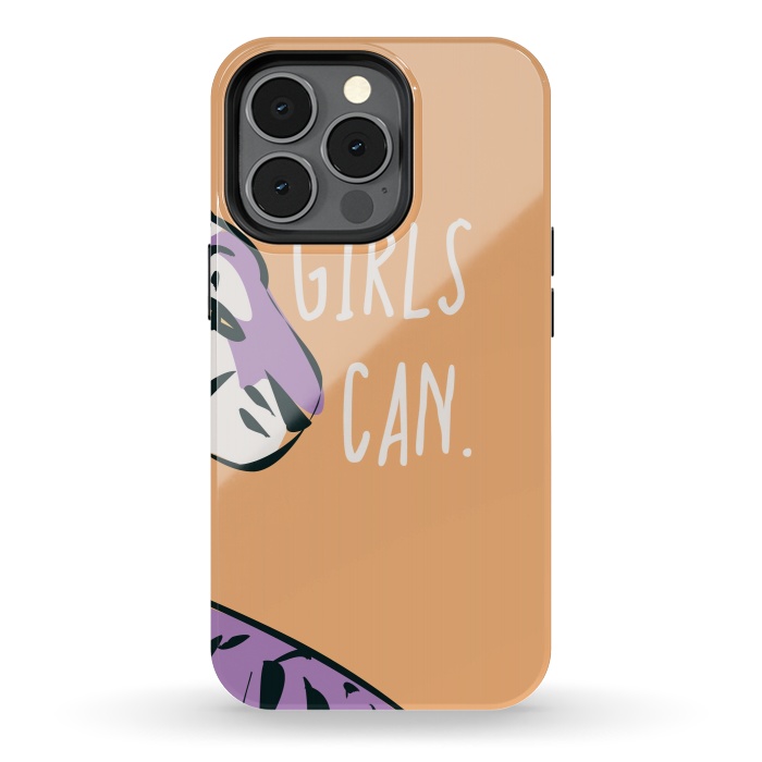 iPhone 13 pro StrongFit Girls can, peach by Jelena Obradovic