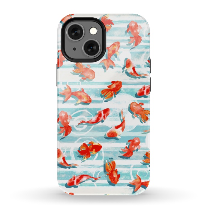 iPhone 13 mini StrongFit Watercolor Goldfish  by Tigatiga