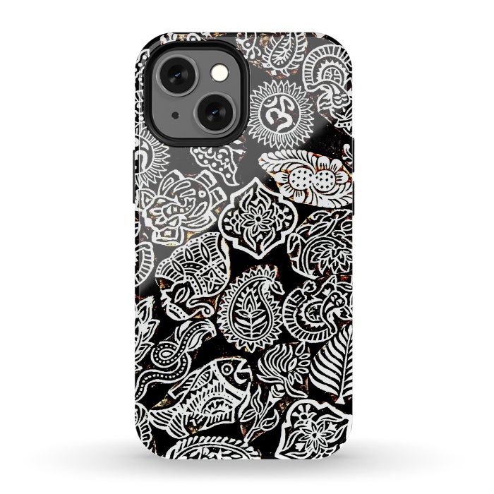 iPhone 13 mini StrongFit Black and white pattern by Winston