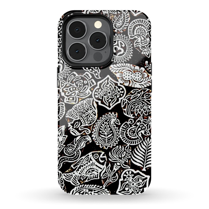 iPhone 13 pro StrongFit Black and white pattern by Winston