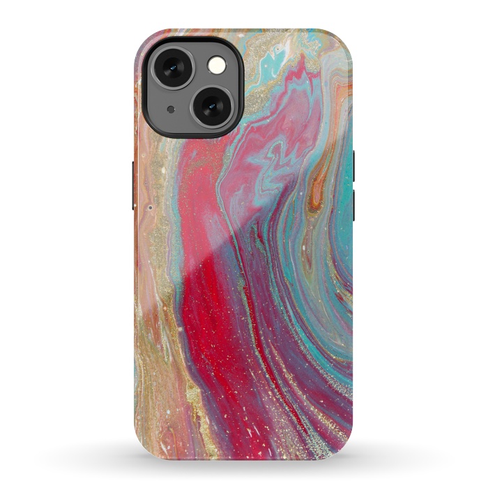 iPhone 13 StrongFit Liquid Marble Design Colorful by ArtsCase