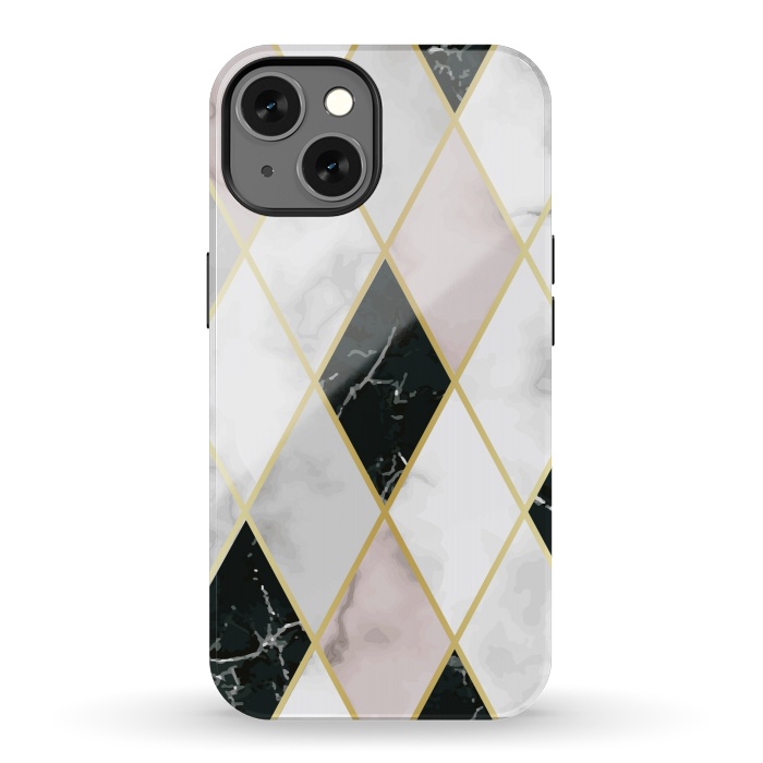iPhone 13 StrongFit Golden Geometric Diagonal Lines by ArtsCase