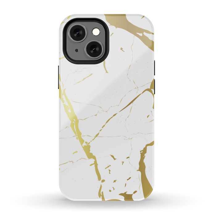 iPhone 13 mini StrongFit Marble Design With Gold Lines by ArtsCase